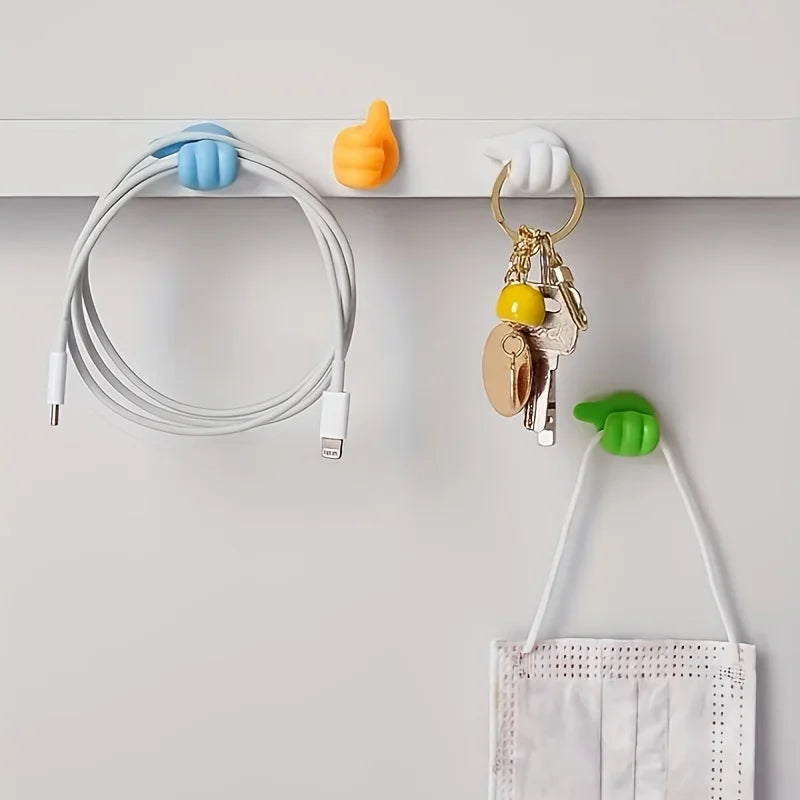 Self Adhesive Thumb Hook Multifunction Adhesive Cable Clip HolderCreative Silicone Thumb Hooks for Cable Clip Key Home Hook Wall
