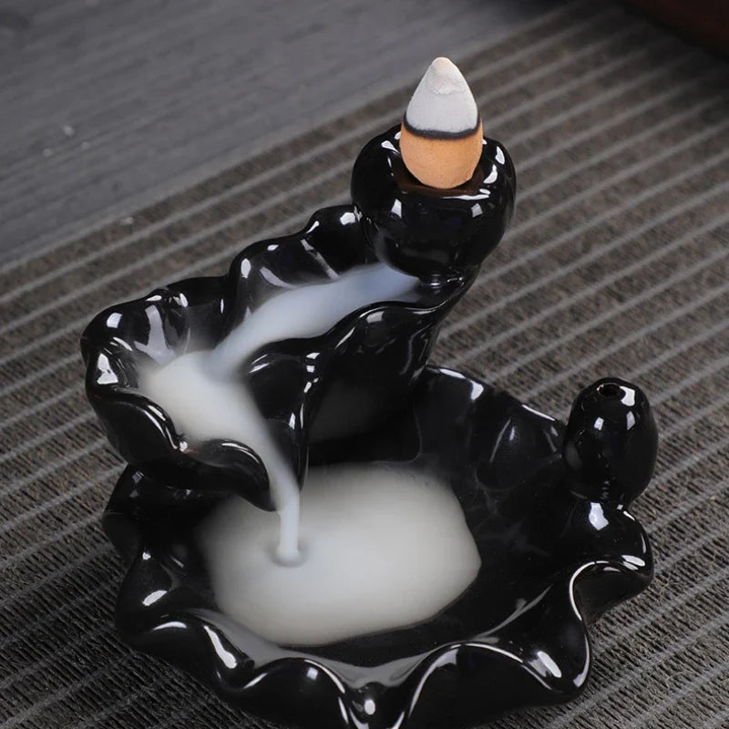 Creative Ceramic Incense Holder for Tea Room & Study, Fragrance-Free Zen Decoration