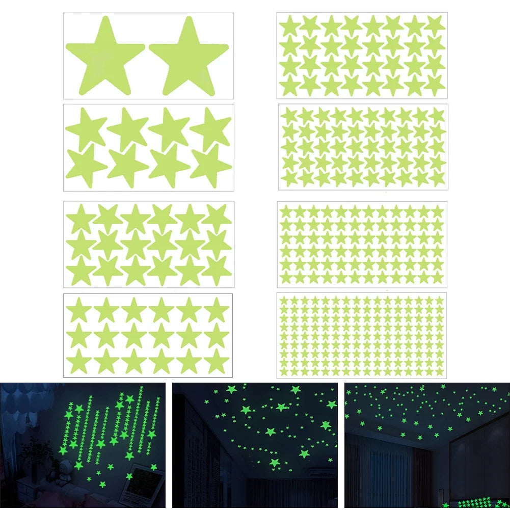 Glow In The Dark 3D Star Wall Stickers | Creative Luminous Room Decor