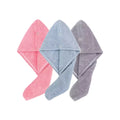 Solid color hair towel Textured dry hair cap 9.8 "X 25.5" absorbent hair towel wrap for button-down women