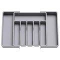 New Adjustable Cutlery Organizer - Upgraded Plastic Storage Tray with Dividers, Ideal for Organizing Spoons and Knife Drawers.