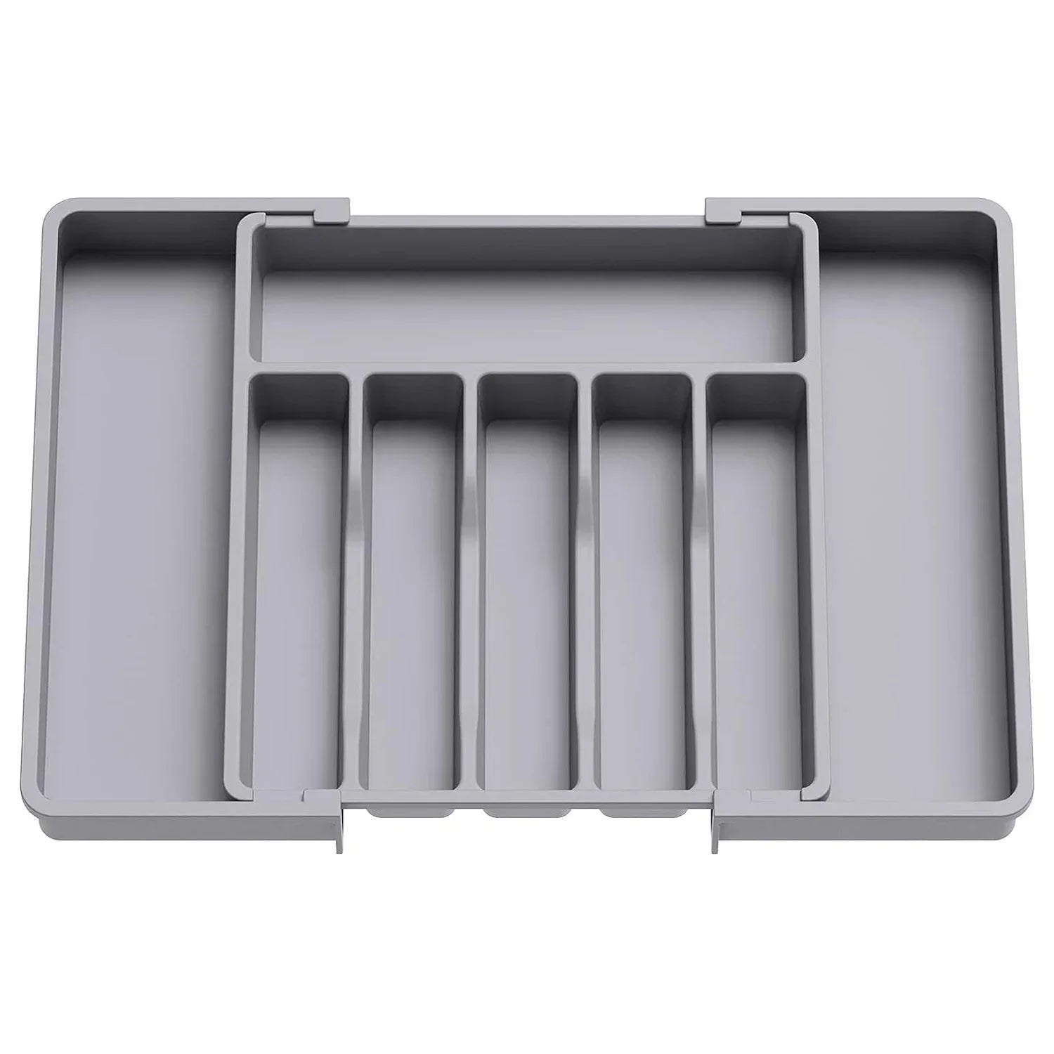 New Adjustable Cutlery Organizer - Upgraded Plastic Storage Tray with Dividers, Ideal for Organizing Spoons and Knife Drawers.