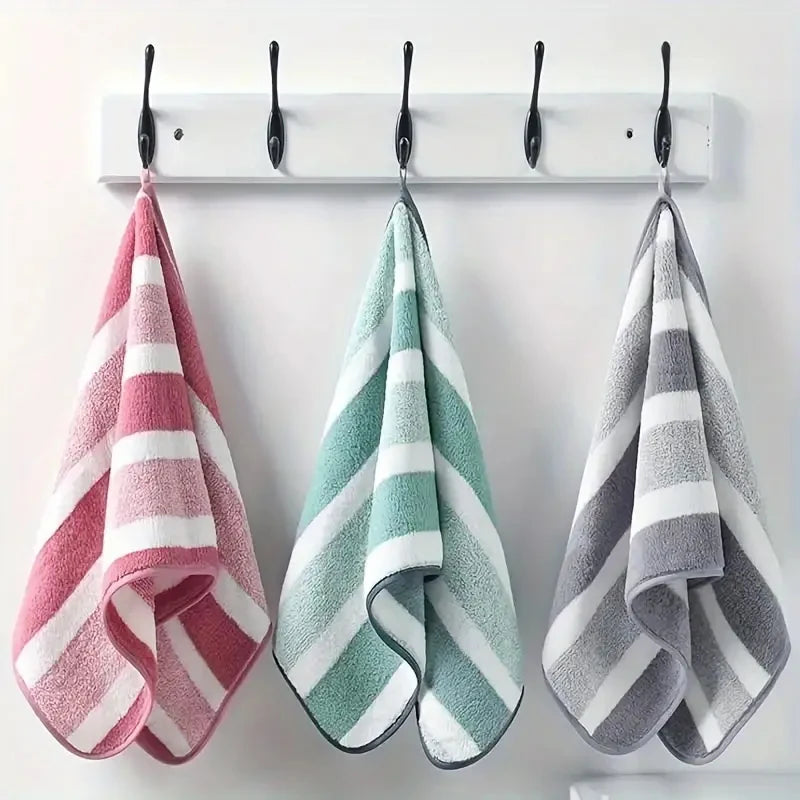 Striped Pattern Towel Set Soft Hand Towel Bath Towel Quick Drying Absorbent Towels For Bathroom
