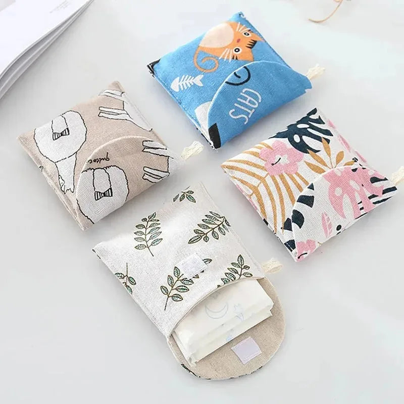 1pc Monthly Bag Cute and Portable Aunt Towel Bag, Large Capacity Towel Sanitary Cotton Bag, Carry on Bag