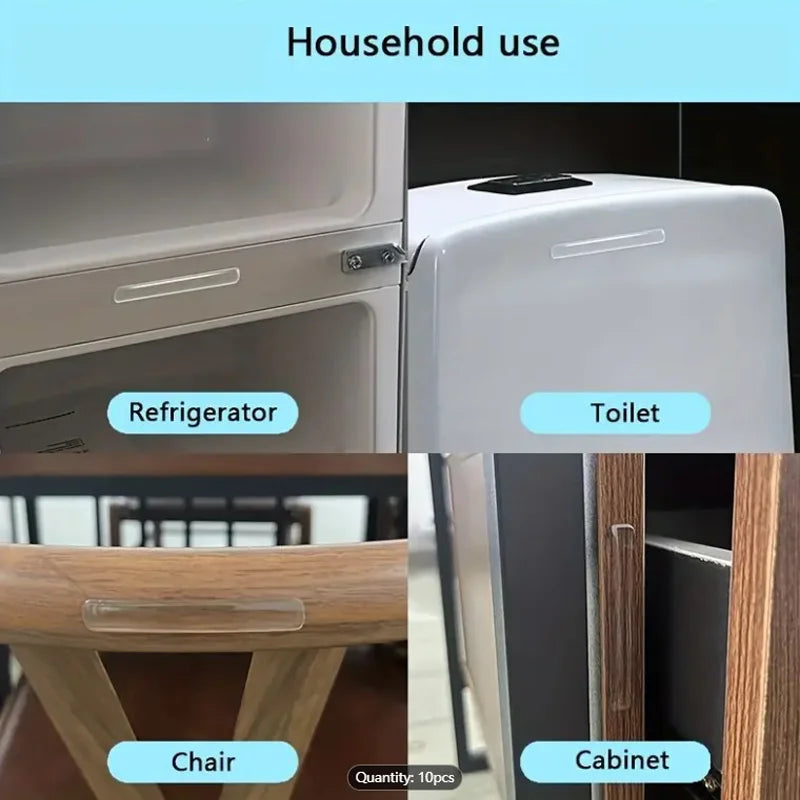 10PCS Transparent Door Impact Mats, Silicone Seal, Household Transparent Impact Seal Tape, Transparent Mute Strip