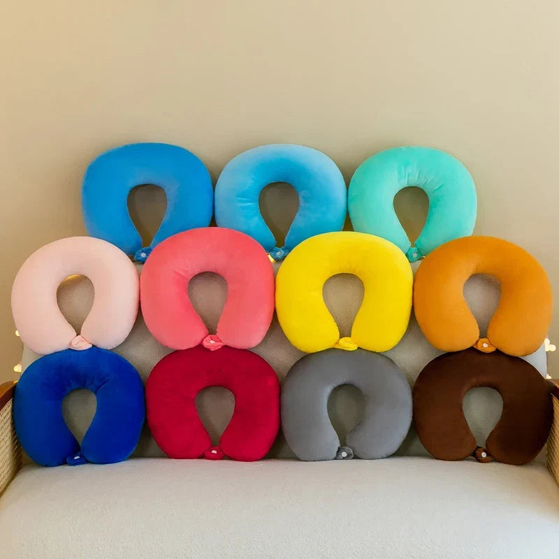U-Shaped Neck Pillow for Cervical Support Portable Travel Pillow for Sleeping and Car Rides Massage Pillow for Naps PP Cotton U-