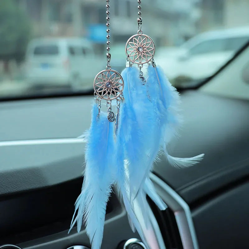 1/2pcs Car Interior Accessories Dream Catcher Multi Color Car Interior Rearview Mirror Hangings Lucky Car Ornament Decor