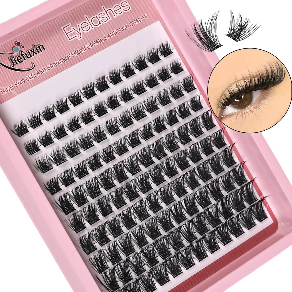Cluster Lashes 120pcs 8-16mm Wispy D Curl Fluffy Eyelash Extensions | DIY Natural Look
