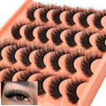 14 Pairs Natural Look False Eyelashes | Thick Fluffy Faux Mink Lashes Pack