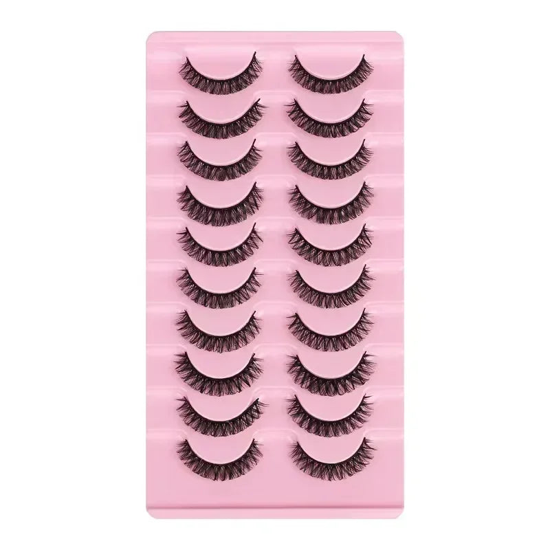 10Pairs 3D Mink Lashes Russian Strip Lash | Dramatic False Eyelashes for Full Volume Look