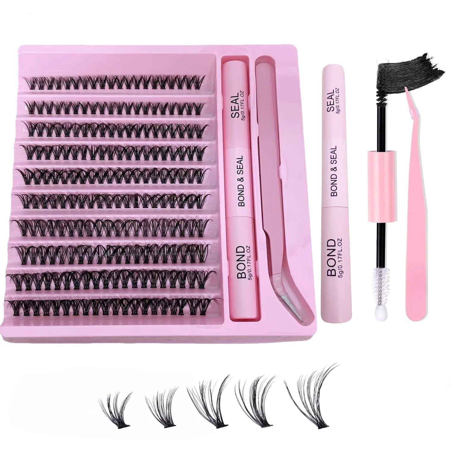 200-Piece Single Cluster False Eyelash Set | Faux Mink Fluffy Natural Lashes