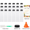 500ML Juice Bottles with Caps Clear Empty Reusable Bottles with Brush Funnel and Labels for Smoothies and Other Beverages YY177