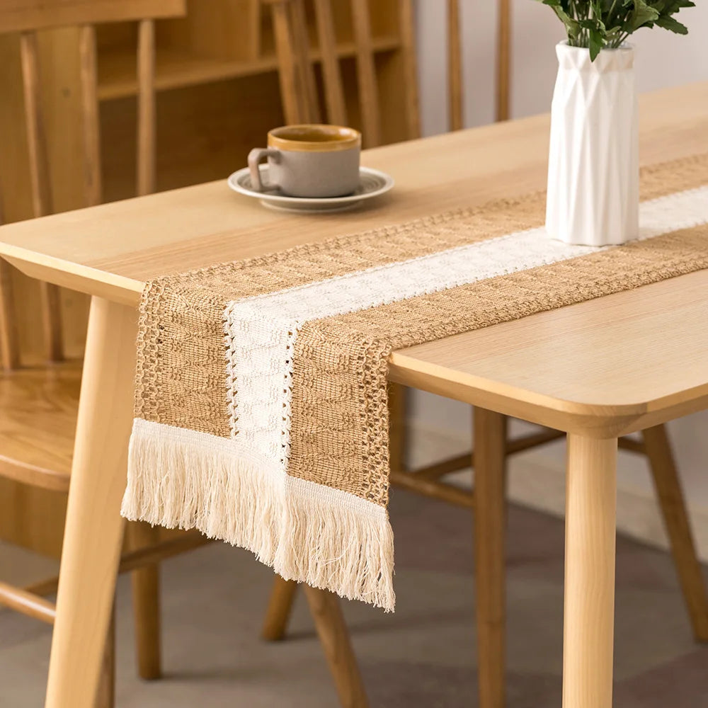 Cotton And Linen Table Runner For Wedding Decoration Festivals Easter Decoration 2025 Mariage chemin de table