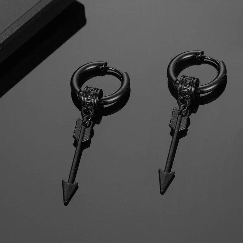 Punk Stainless Steel Stud Earrings Set | Unisex Hip Hop Piercing Jewelry