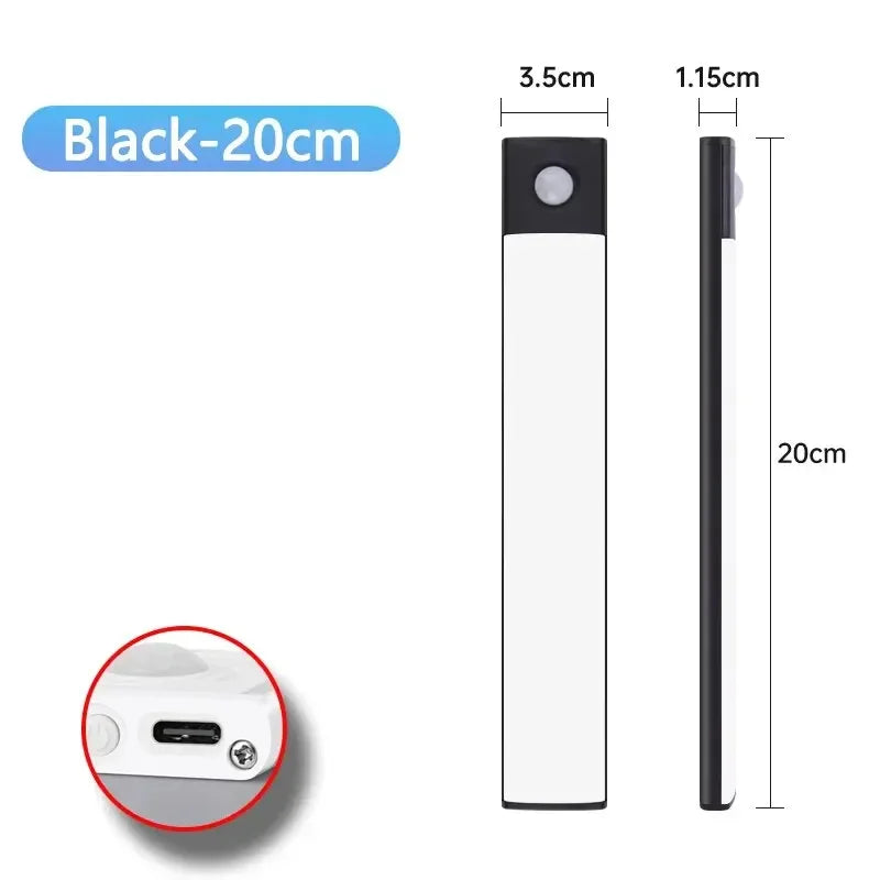 10/20/30/40/50CM Under Cabinet Led Light Sensor Movement Rechargeable Wireless Led Lamp Night Light Cupboard Bedroom Wardrobe