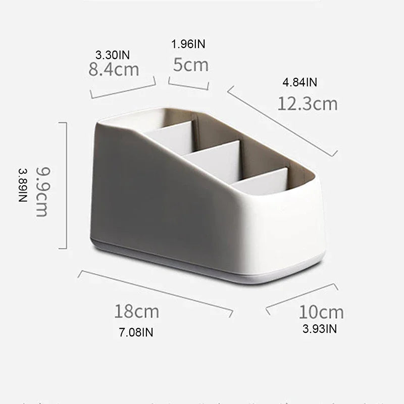 4 Slot Desktop Storage Box Remote Control Holder TV Phone Trapezoidal Basket Stationery Organizer Case for Home Hotel