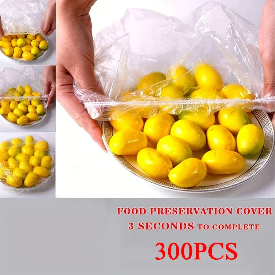 100 Piece Disposable Fresh Keeping Cover | Plastic Food Storage Covers Reusable Bowl Covers