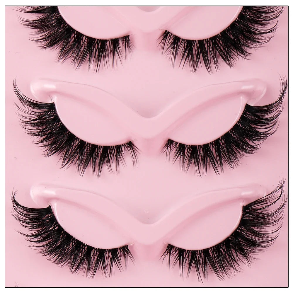5 Pairs Cat Eye Lashes Fake Eyelashes | Natural Long Manga Winged End Lashes