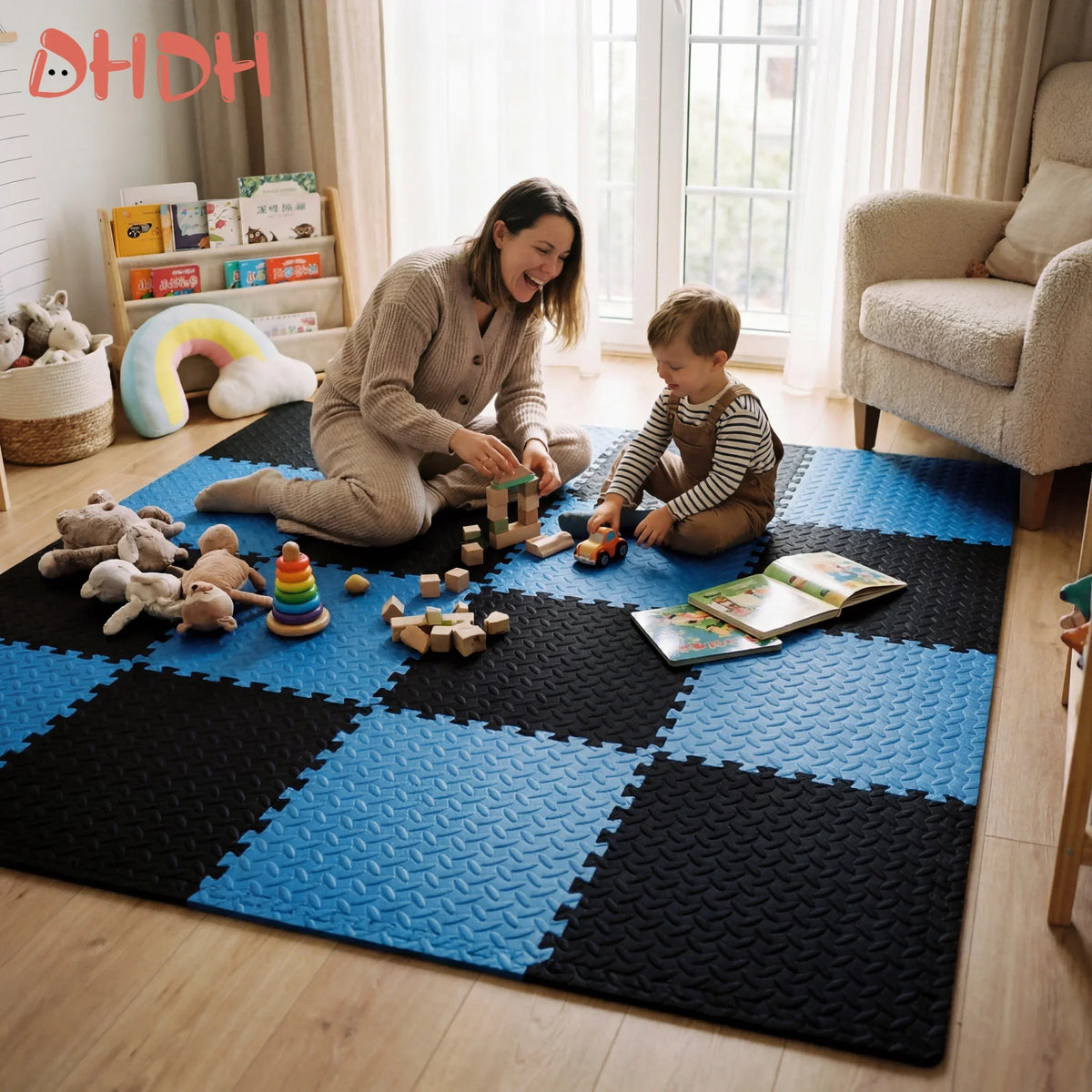 16PCS 30x30cm EVA Puzzle Mat – Thick Baby Play Mat for Kids, Non-Slip & Waterproof Crawling Floor Tiles, Interlocking Foam Rug