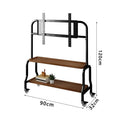 Stainless steel TV floor stand movable vertical wheeled trolley TV stand living room bedroom universal hanger Storage rack