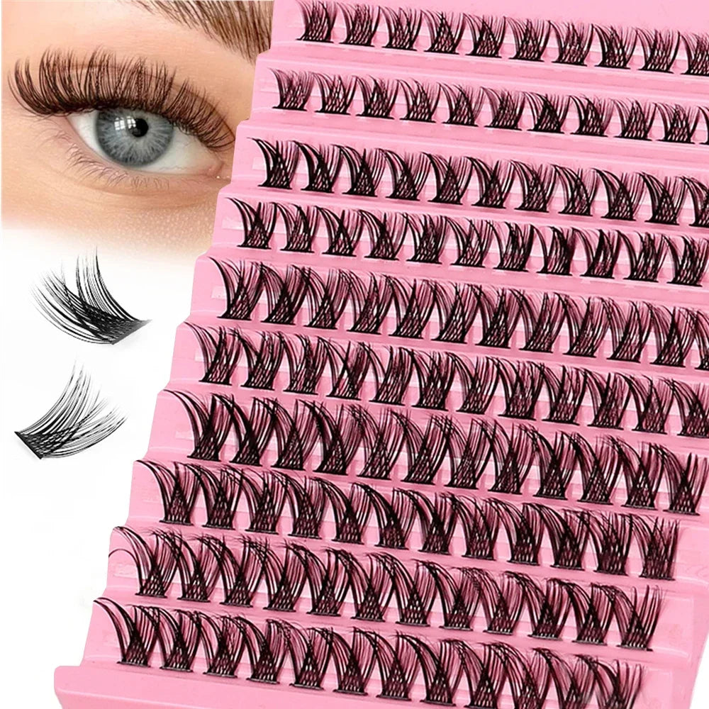 120pcs Natural Look Wispy D Curl Cluster Lashes | DIY Eyelash Extensions Kit