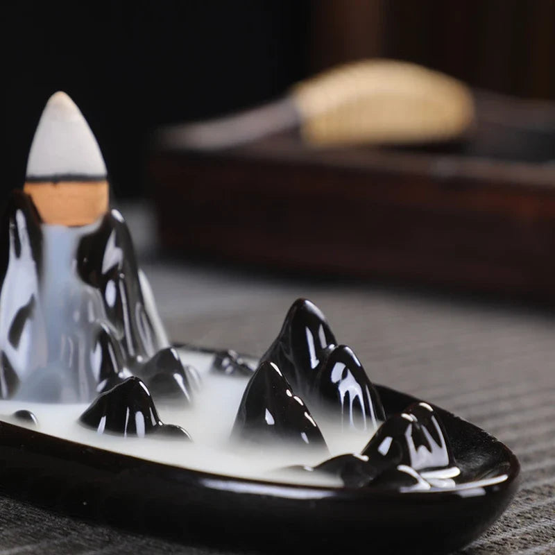 Creative Ceramic Incense Holder for Tea Room & Study, Fragrance-Free Zen Decoration