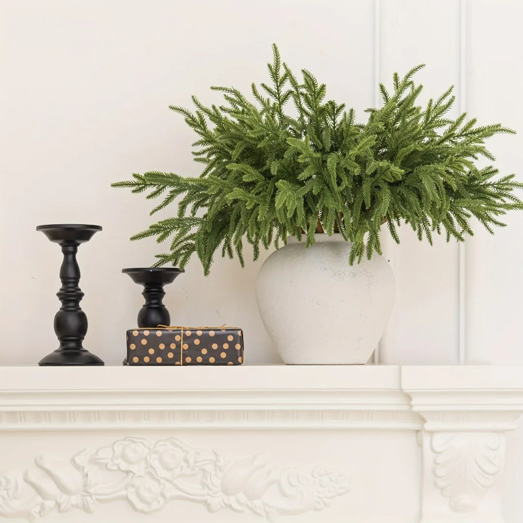 24/12pcs Artificial Cedar Sprigs - Perfect for Christmas & Winter Home Decor, Tabletop Accents