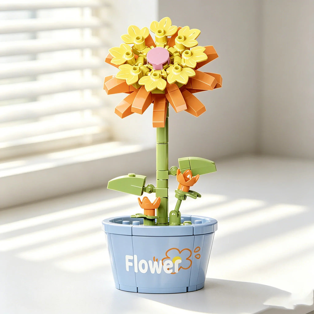 Flower Bouquet Mini Particle Building Blocks Flower Kit 3D DIY Creative Plants Micro Bricks for Home Decor Girl Gift Adults Kids