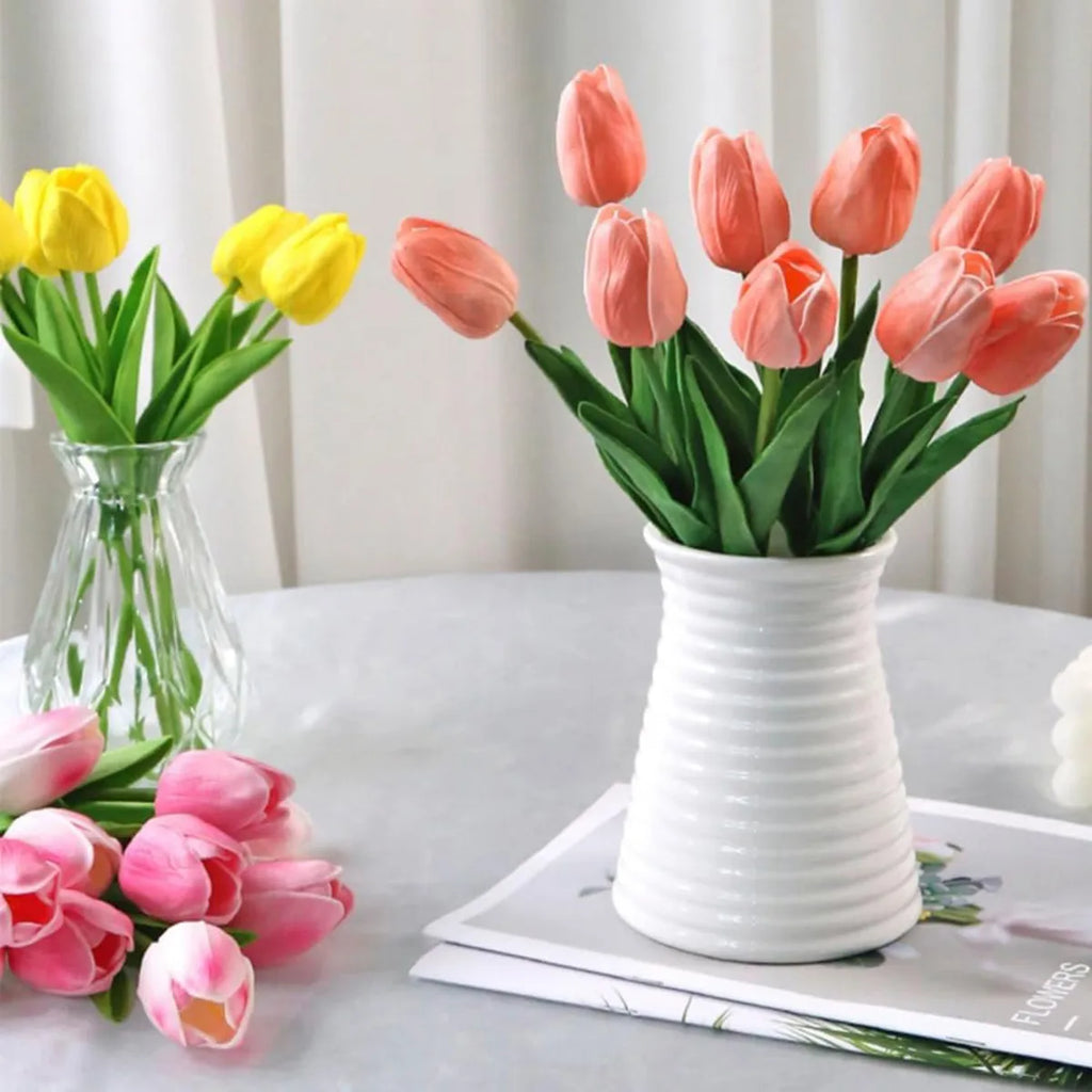 5/10PCS Artificial Flowers Real Touch Tulip Scrapbook Vase Home Room Decora Wedding Garden Arch Garland Brial Bouquet Diy Gifts