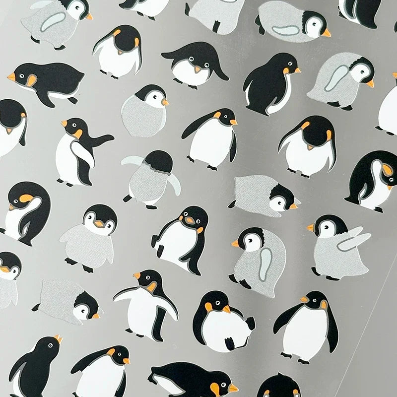 NEKONI Animal Stickers for Scrapbooking | Cute Penguin Dinosaur DIY Journal Decor