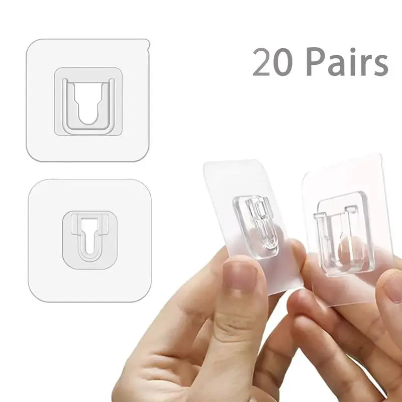 10/20 Pairs Strong Sticky Hung Double Sided Patch Hook Buckle Transparent Adhesive Wall Hooks Cup Sucker