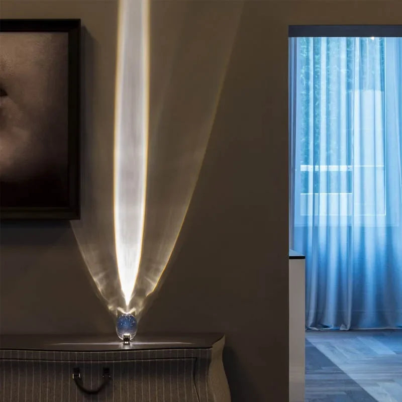 Crystal LED Table Lamp | Italian Designer Eye of the Sky Bedside Decor