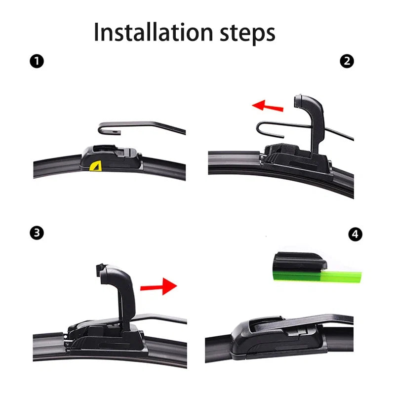 For Mazda 2 Demio DE 2007-2014  Car Front Wiper U-type Soft Rubber Boneless Wiper HD Quiet Durable Automotive Wiper  24"+14"
