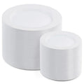 200 PCS Plastic Plates Premium Heavy Duty Disposable Plates for Party 100 Dinner Plates and 100 Salad Dessert Plates Sturdy Har