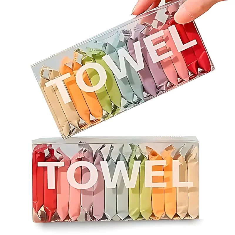 1 Pcs Compressed Cotton Disposable Face Towels, for Travel. 14x7cm, Soft, Individually Wrapped, Hygienic
