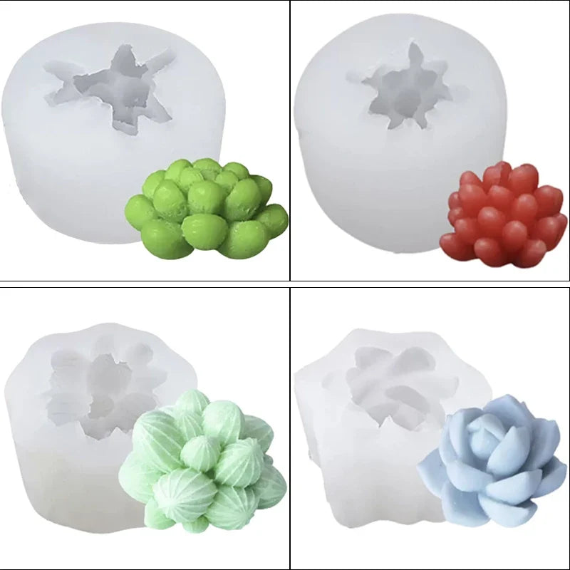 Simulation succulent liquid silicone mold DIY candle fragrance resin drop mold cake creative mold