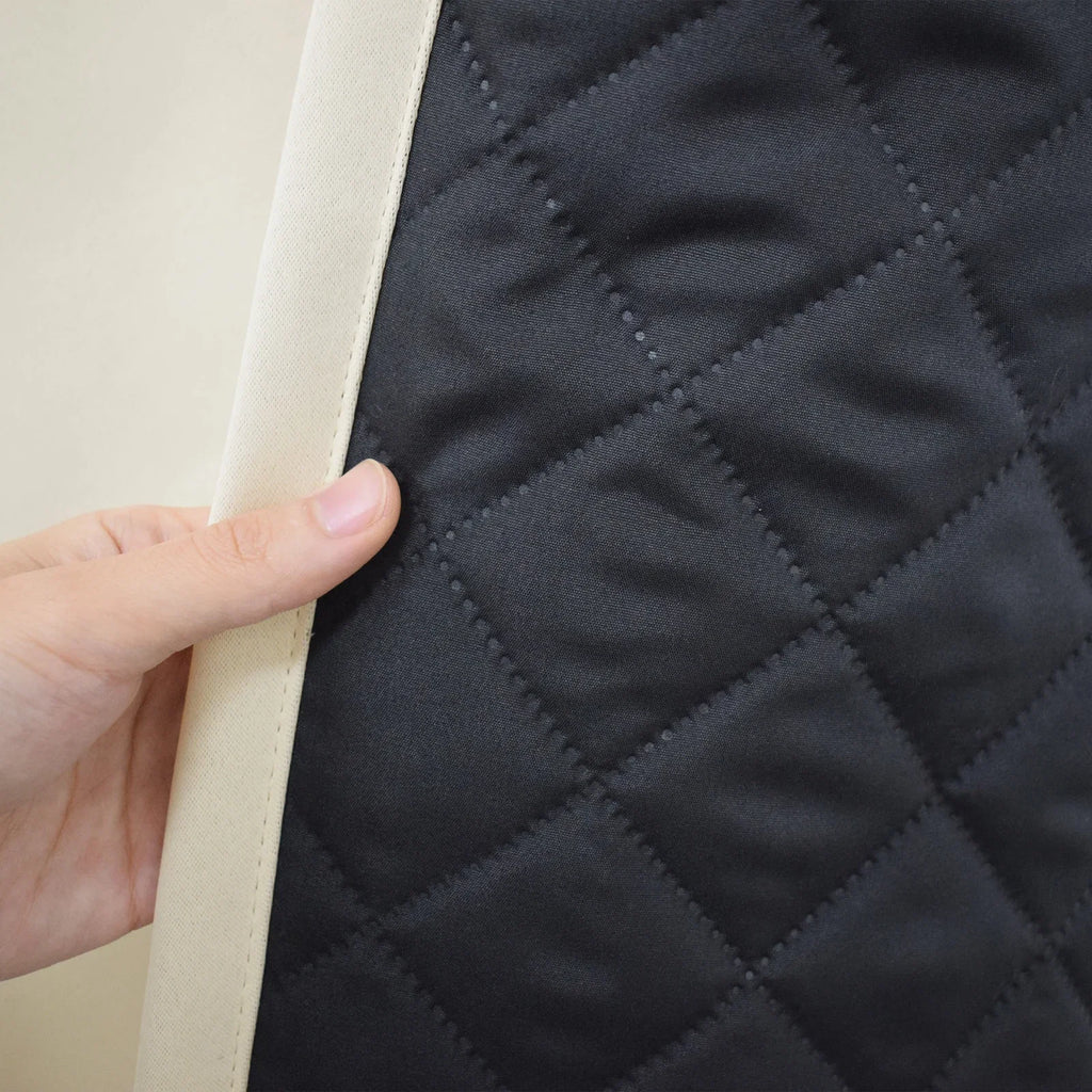 Clearance_Winter Warm Quilted Folder Cotton Curtains for Bedroom 100% Blackout Thick Thermal Curtains Sound Proof Drapes Cold Wi
