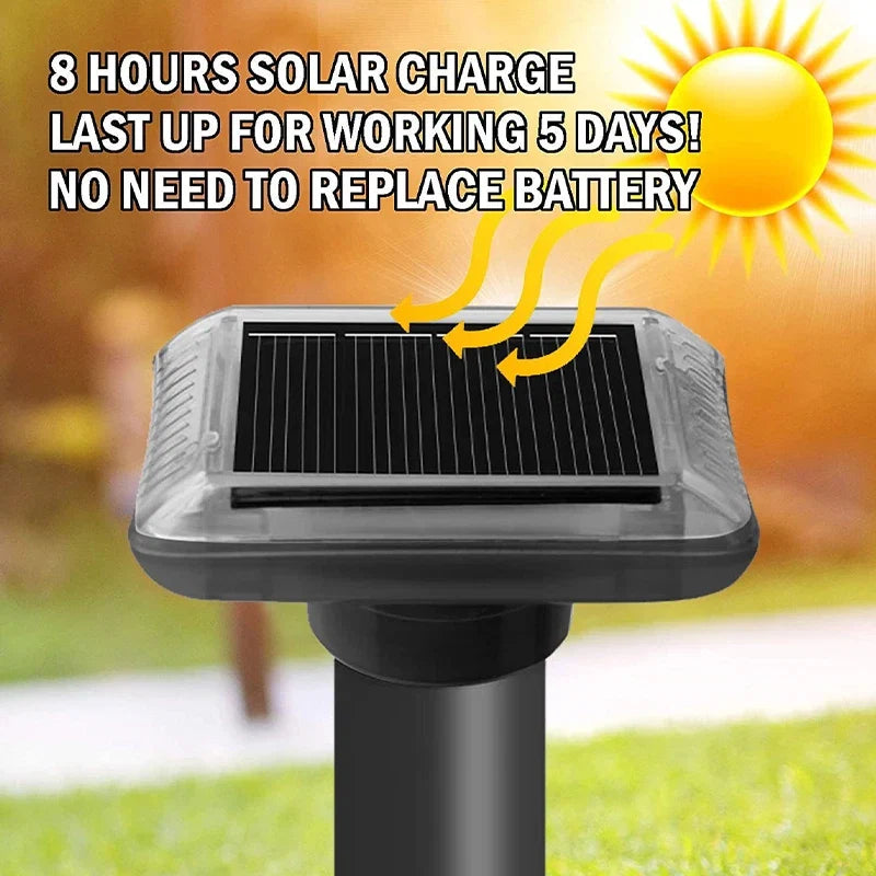 Outdoor solar-powered rat repellent P66 waterproof, suitable for courtyards, gardens, and farms