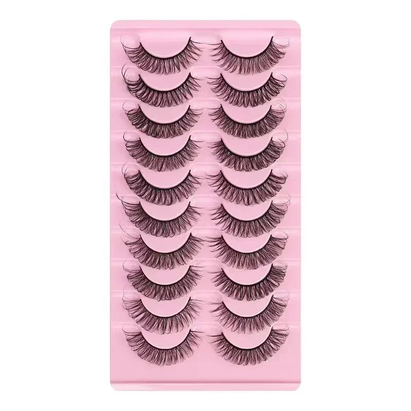 10Pairs 3D Mink Lashes Russian Strip Lash | Dramatic False Eyelashes for Full Volume Look