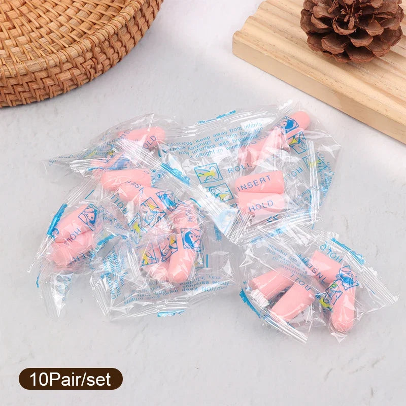 10 Pairs Sponge Earplugs | Noise-Isolating Sleep & Work Earplug Set