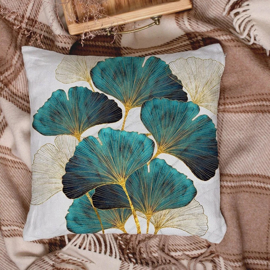 1pc Short Plush Printed Ginkgo Leaf Pattern Pillowcase - Soft and Cozy Plush Design forComfortable Sleep(Without Pillow Insert)
