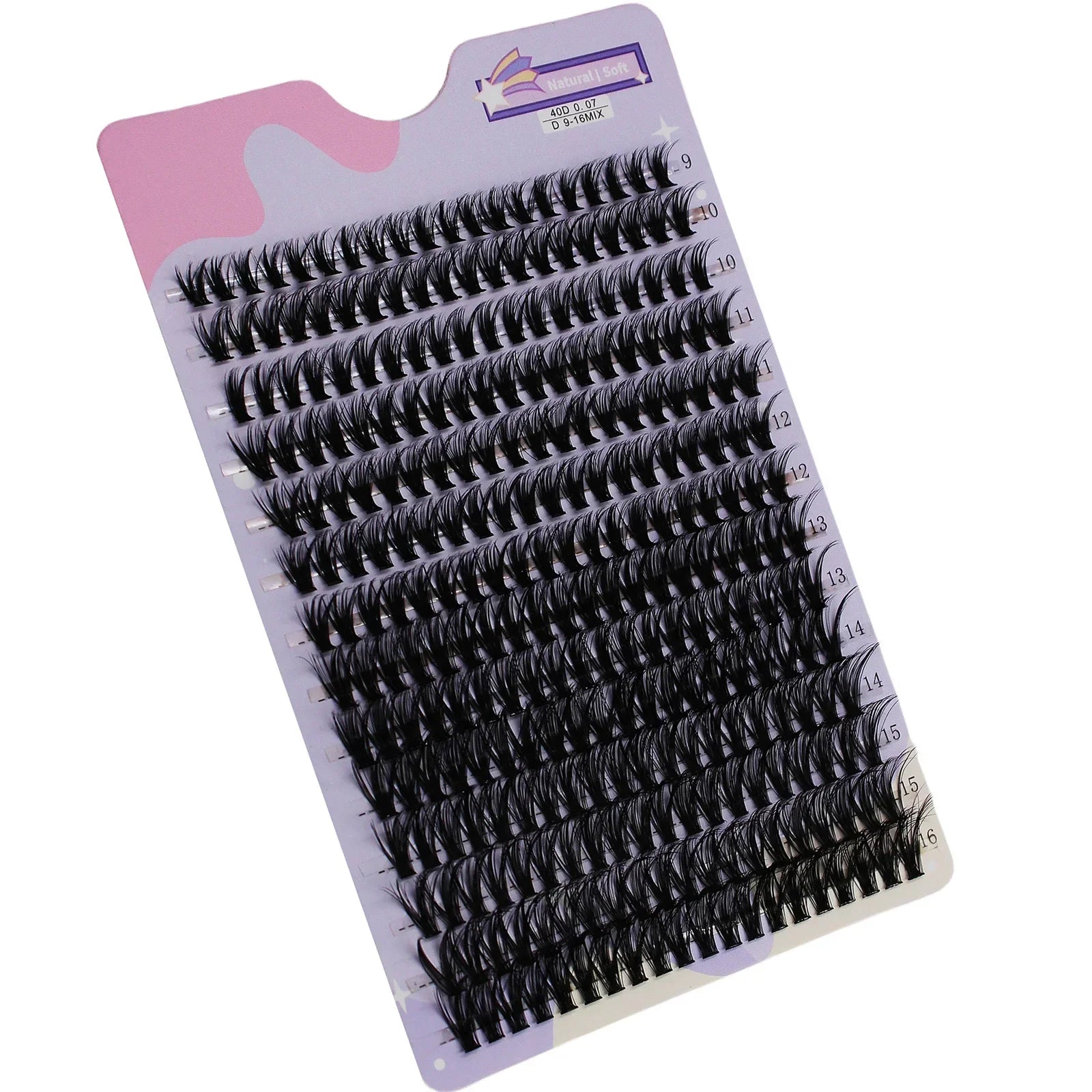 14 Rows 280 Clusters 40D Mix 9-16mm Cluster Lashes Extension | Natural Thick Strip Lashes