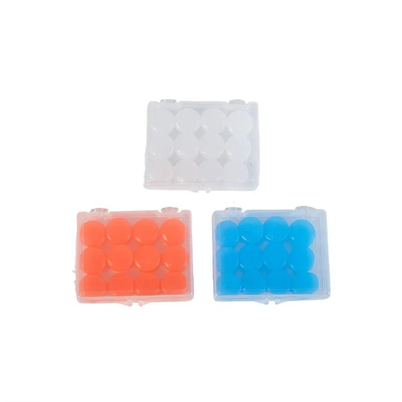 12 Pcs Reusable Silicone Earplugs | Moldable Noise Reduction for Sleeping, Swimming & Travel
