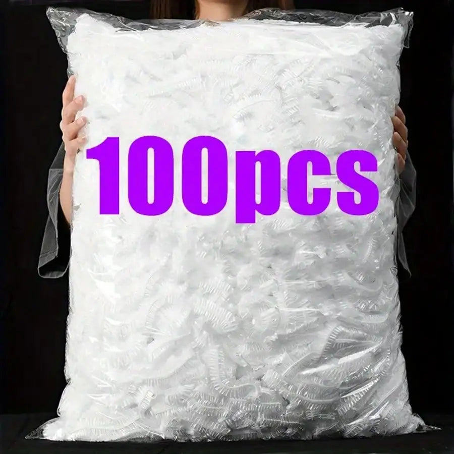 100pcs Disposable Plastic Wrap Bags, Household Plastic Wrap Bags, Elastic Plastic Food Cover Bags, Kitchen Supplies Gadgets