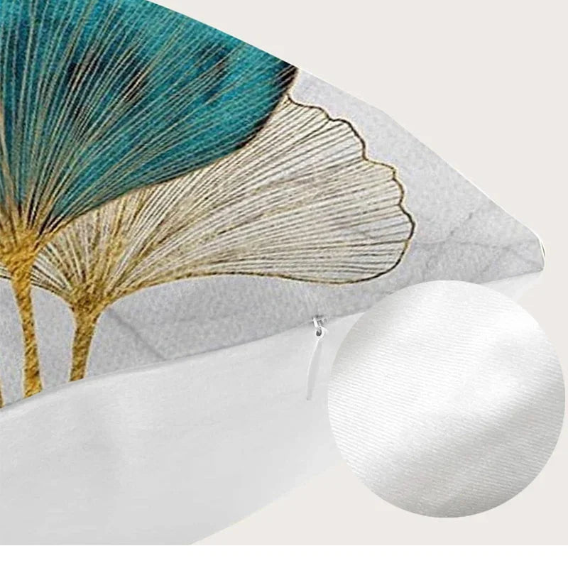 1pc Short Plush Printed Ginkgo Leaf Pattern Pillowcase - Soft and Cozy Plush Design forComfortable Sleep(Without Pillow Insert)