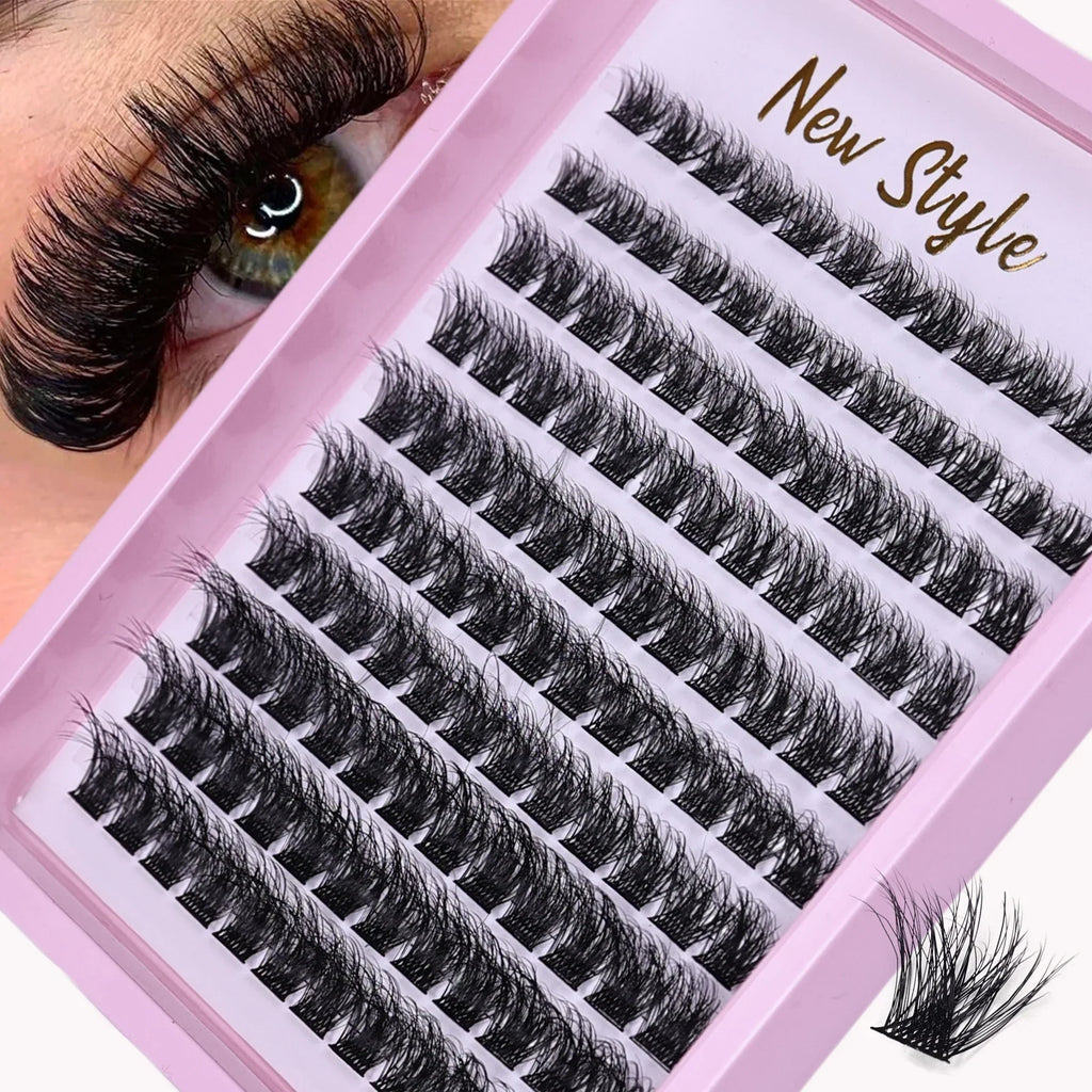 120pcs Cluster Lashes 10-16mm | Wispy D Curl Fluffy Individual Eyelashes for Natural Look