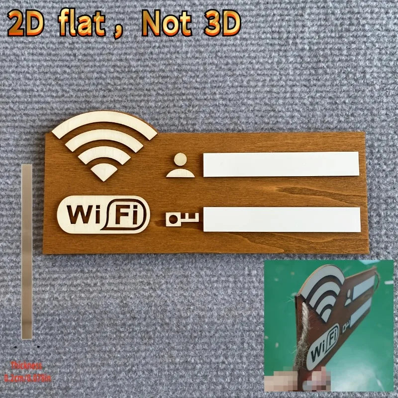 2D Wooden WiFi Password Sign with Erasable Board & Marker, Summer Home/Office/ Airbnb Guest Room Decor for Easy WiFi Access