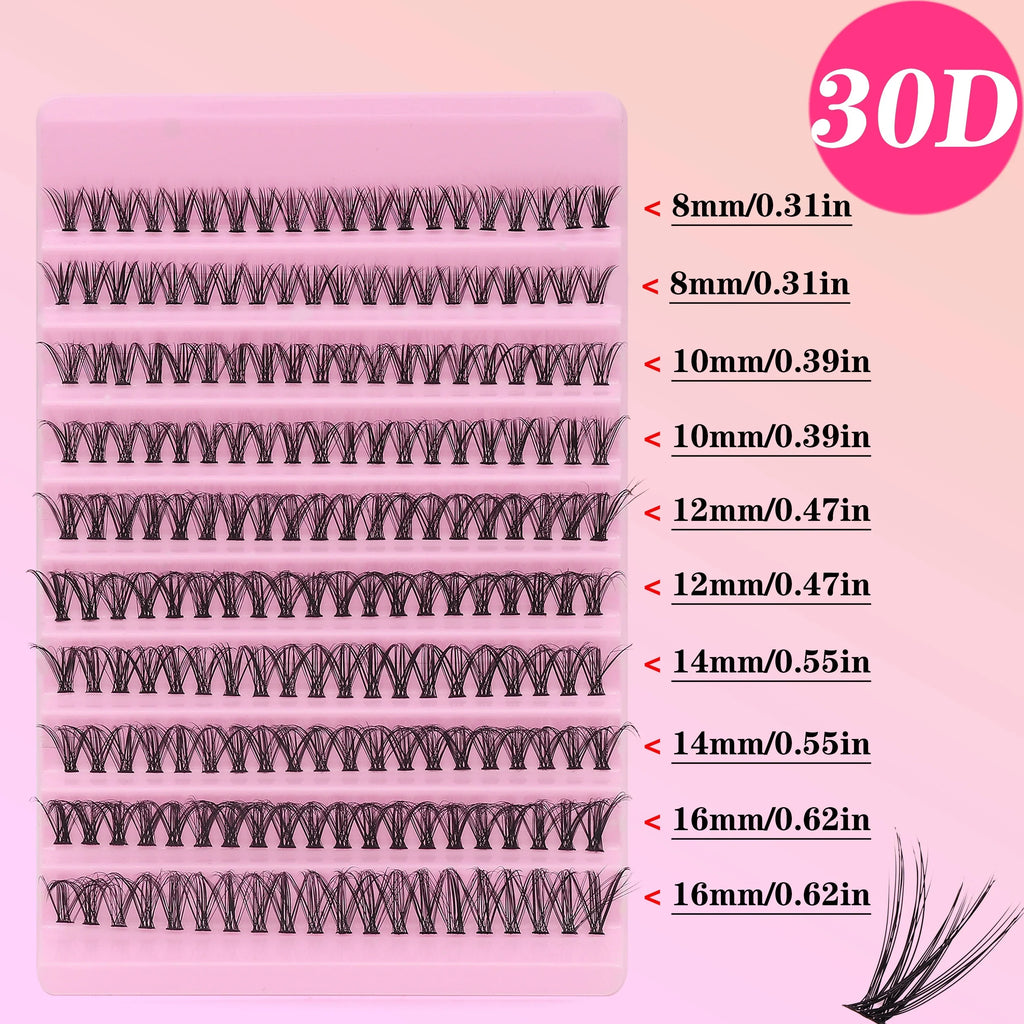 200pcs 30D Cluster False Eyelashes Set | DIY Eyelash Extensions