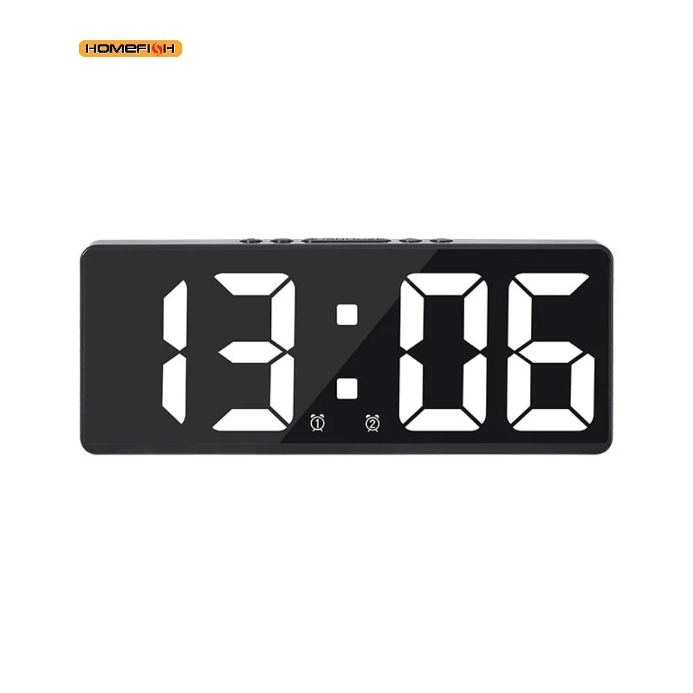 Creative Number Clock Color Nightlight Temperature Calendar Alarm Clock LED Large Number Electronic Clock Backlight Home Decor