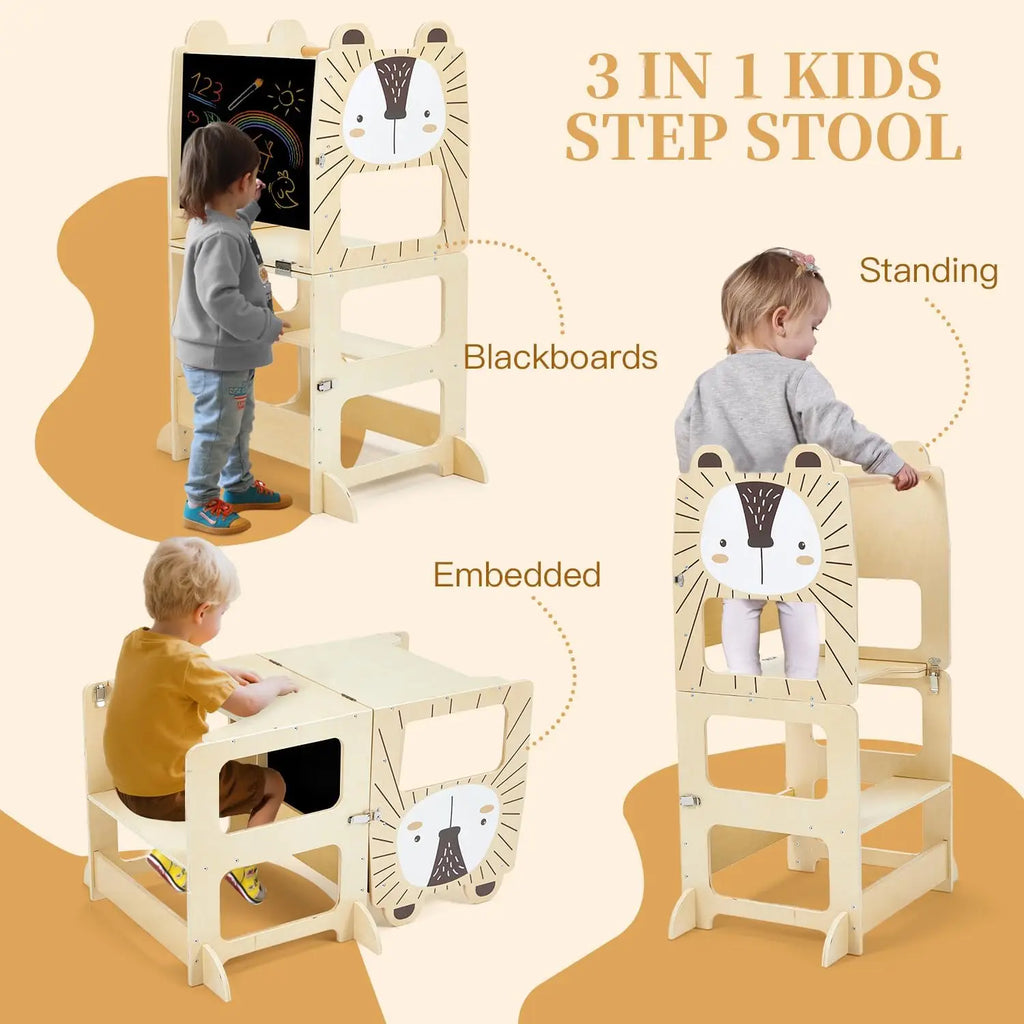 Children's Montessori observation tower Kitchen & learning aid-Transformable into Desk-stylish & versatile Design